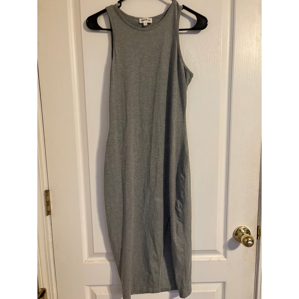Superdown Womens Heather Gray Sleeveless‎ Side Slit Bodycon Midi Dress Small